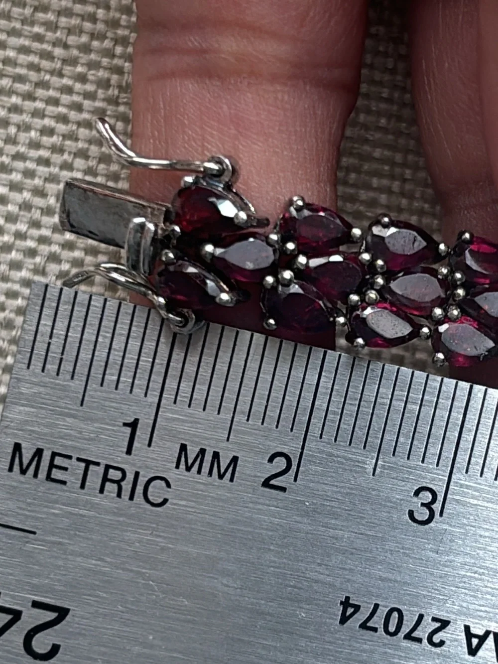Sterling Silver Red Garnet Tennis Bracelet